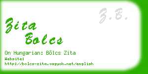 zita bolcs business card