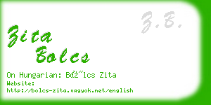 zita bolcs business card